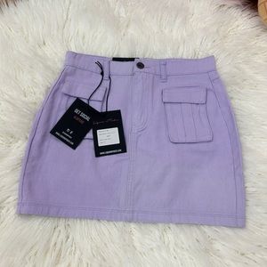 Purple Denim Pocket Mini Skirt